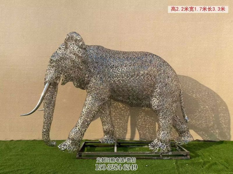 大象雕塑选定，景观雕塑，景观镂空大象雕塑生产商